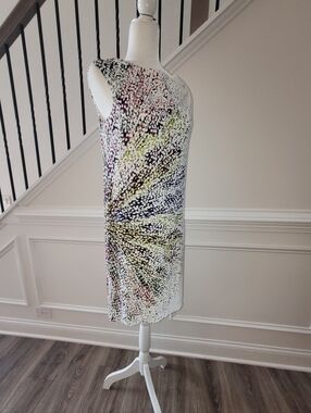 Maggy London Cream Dress with Multi Color Print